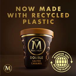 Magnum launches new tubs made using certified circular polypropylene from SABIC’s TRUCIRCLE™ portfolio.
